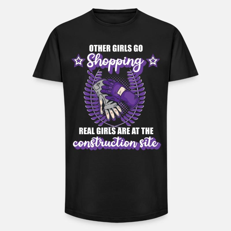 Bauarbeiterin Dachdeckerin Site Mädchen Geschenk - Long Fit Männer T-Shirt - Schwarz