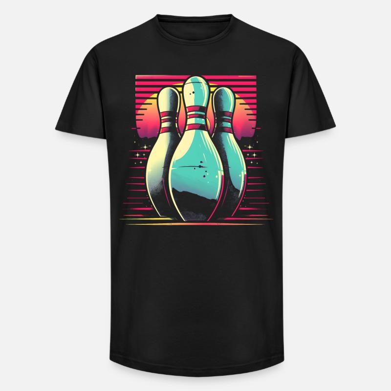 Bowling Synthwave - Long Fit Men's T-Shirt - black