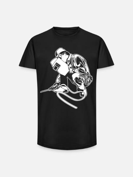 Soudeur - T-shirt coupe longue homme - noir