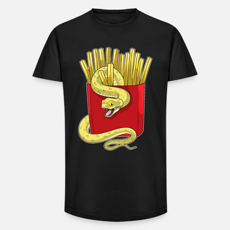 Frites serpent - T-shirt coupe longue homme - noir