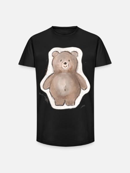 Dicker Bär - Long Fit Männer T-Shirt - Schwarz