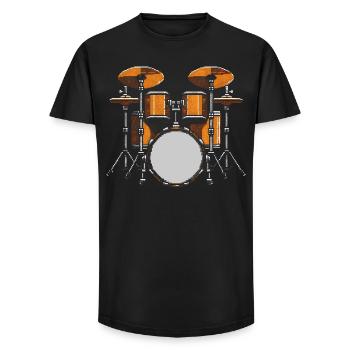 Schlagzeuger - Long Fit Männer T-Shirt - Schwarz - Vorne - AI Model Male 185 light (185cm)