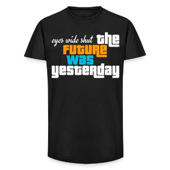future past eyes wide shut - Long Fit Men's T-Shirt - black - Front - AI Model Male 185 light (185cm)