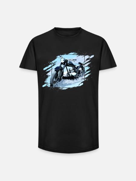 125 Zschopau GDR Motorcycle - Long Fit Men's T-Shirt - black