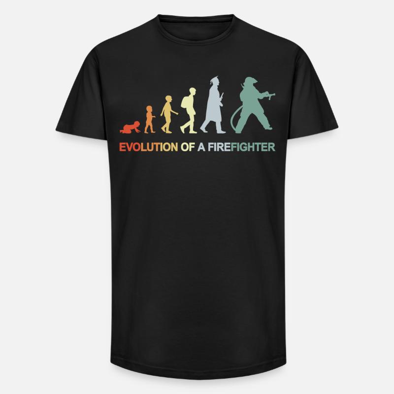 Firefighter Evolution - Long Fit Men's T-Shirt - black