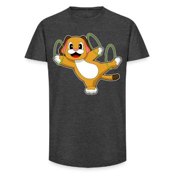 Gymnastique d’entraînement avec cerceau de fitness pour chiens - T-shirt coupe longue homme - charbon - Devant - AI Model Male 185 light (185cm)