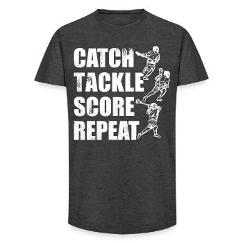 Lacrosse Spiel - Long Fit Männer T-Shirt - Anthrazit - Vorne - AI Model Male 185 light (185cm)