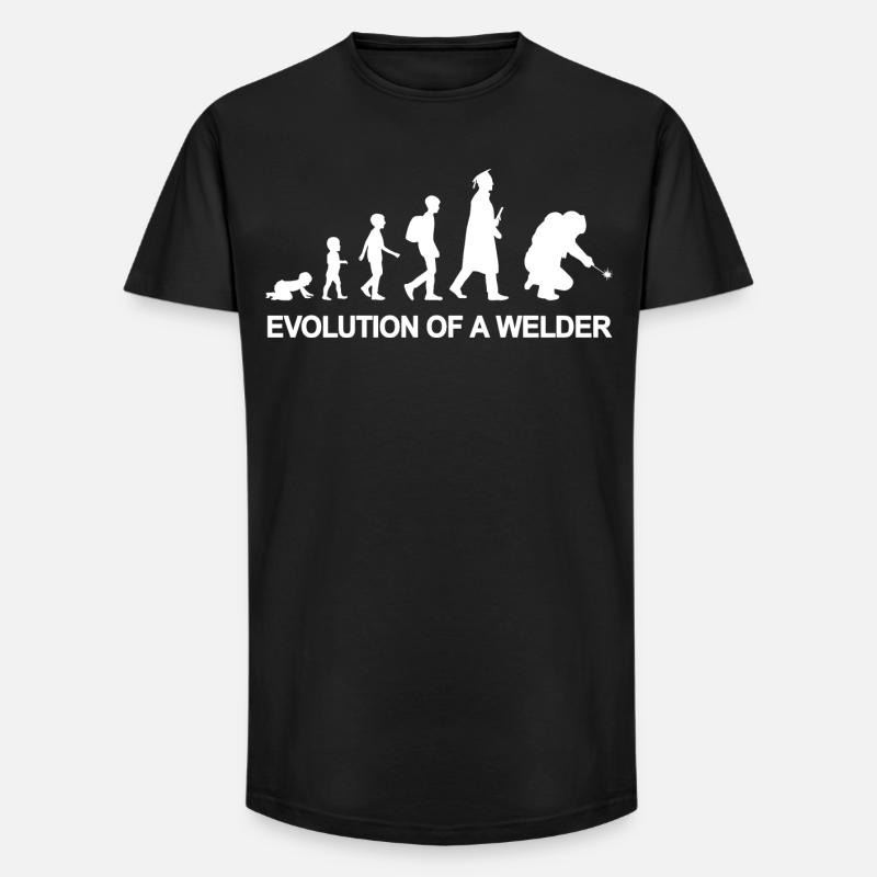 Evolution of a welder - Long Fit Men's T-Shirt - black
