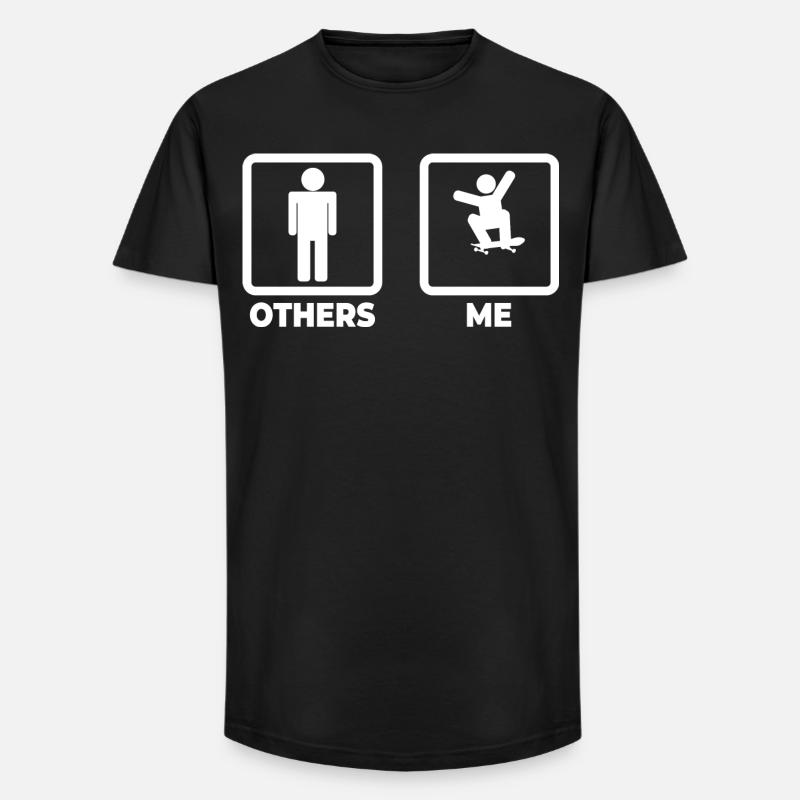 Skateboarding Strichmännchen - Long Fit Männer T-Shirt - Schwarz