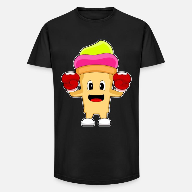 Eiscreme Boxer Boxhandschuhe Boxen - Long Fit Männer T-Shirt - Schwarz