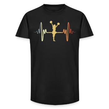 Pom-pom girl vintage - T-shirt coupe longue homme - noir - Devant - AI Model Male 185 light (185cm)