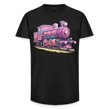 Lokomotive Comic Look - Long Fit Männer T-Shirt - Schwarz - Vorne - AI Model Male 185 light (185cm)