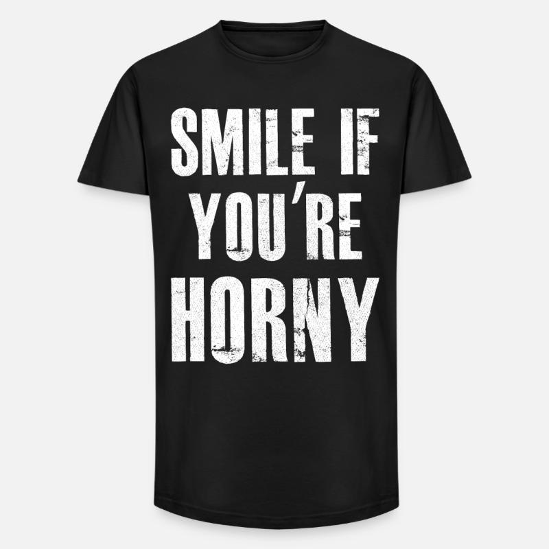 Lächle, wenn du geil bist - Long Fit Männer T-Shirt - Schwarz