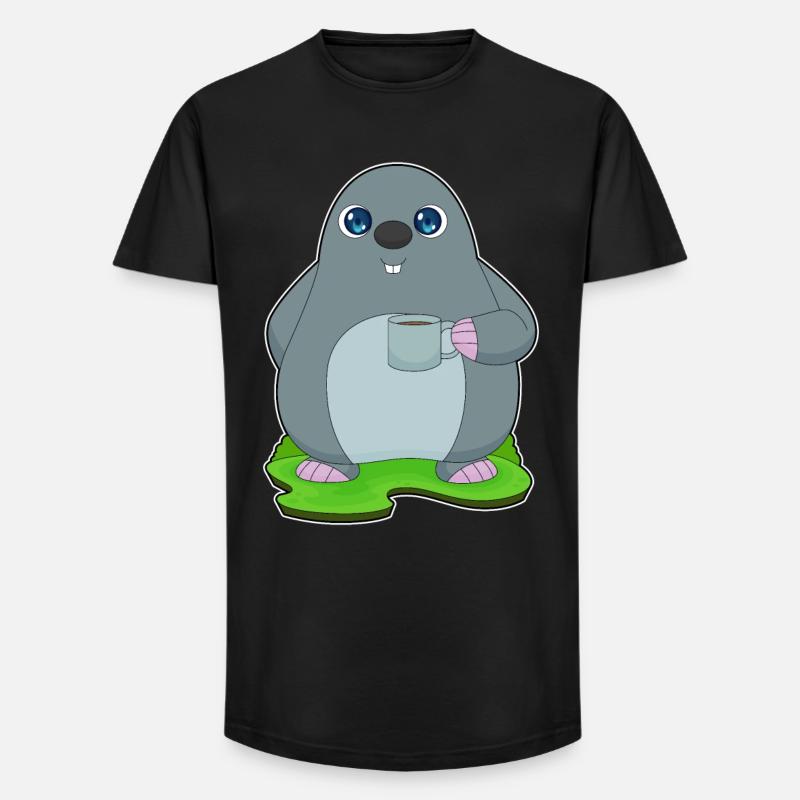 Mole Coffee Tassee - Long Fit Men's T-Shirt - black