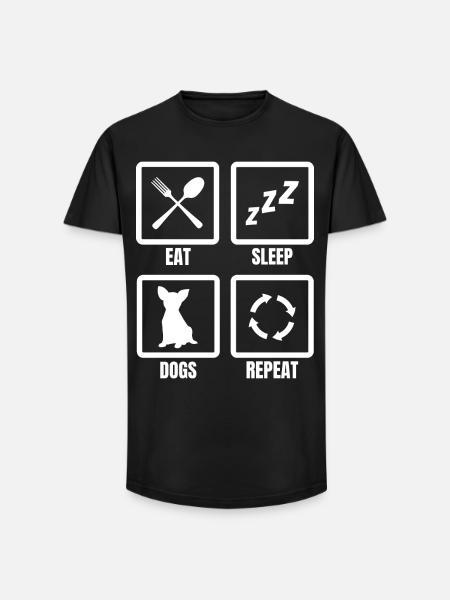 Eat Sleep Dogs Repeat - Long Fit Men's T-Shirt - black