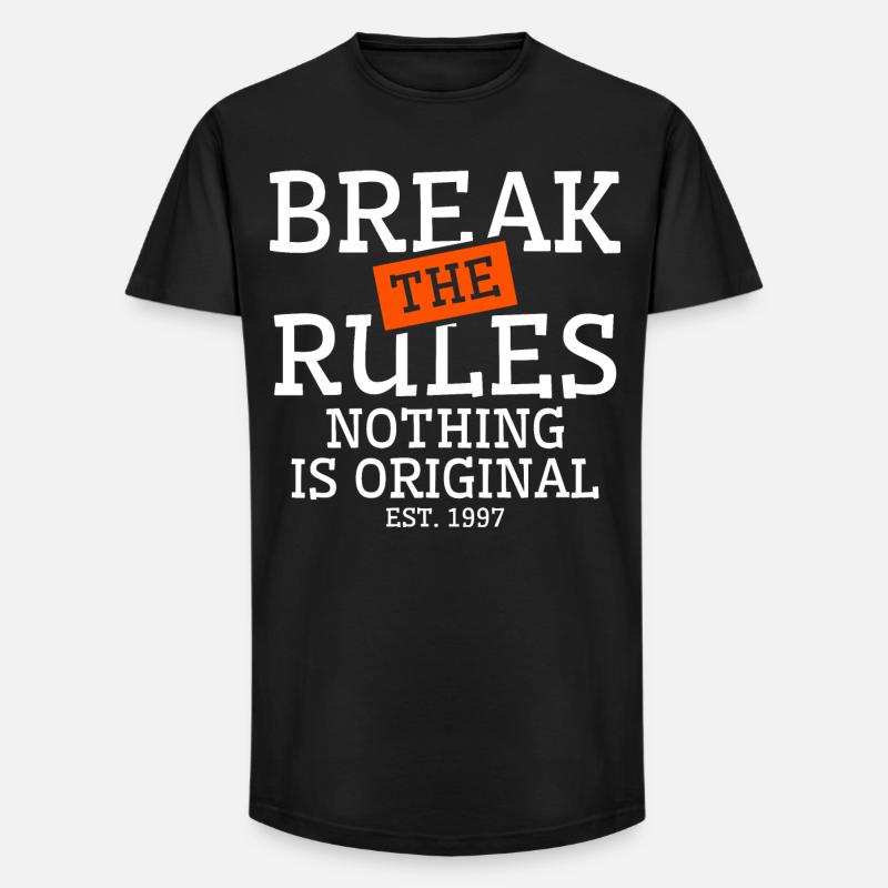 break rules original - Long Fit Men's T-Shirt - black