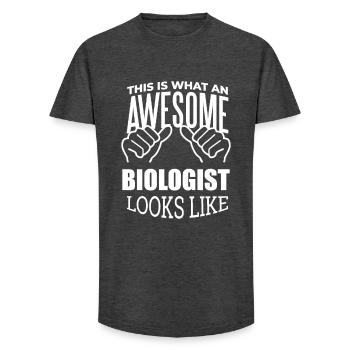 Biologist - Long Fit Men's T-Shirt - charcoal grey - Front - AI Model Male 185 light (185cm)