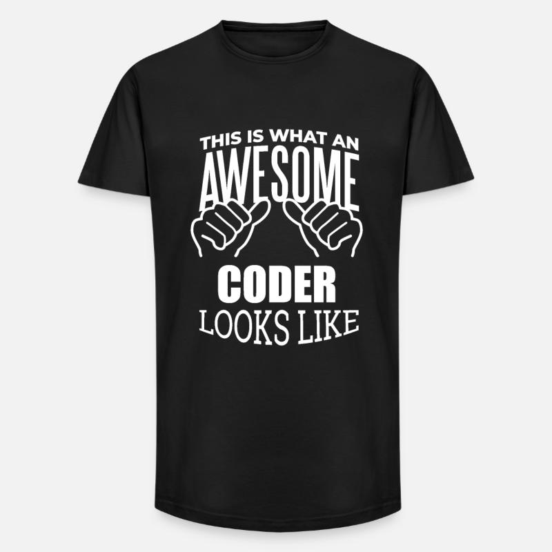 Coder - Long Fit Men's T-Shirt - black