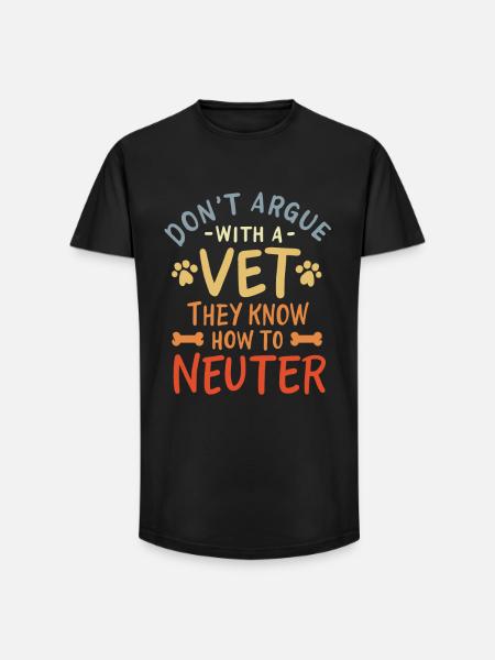 Diskuter ikke med en dyrlæge - Long fit herre T-shirt - sort