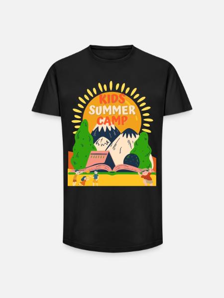Kids Summer Camp Sunrise - Long Fit Men's T-Shirt - black