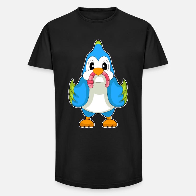 Parrot Worm - Long Fit Men's T-Shirt - black