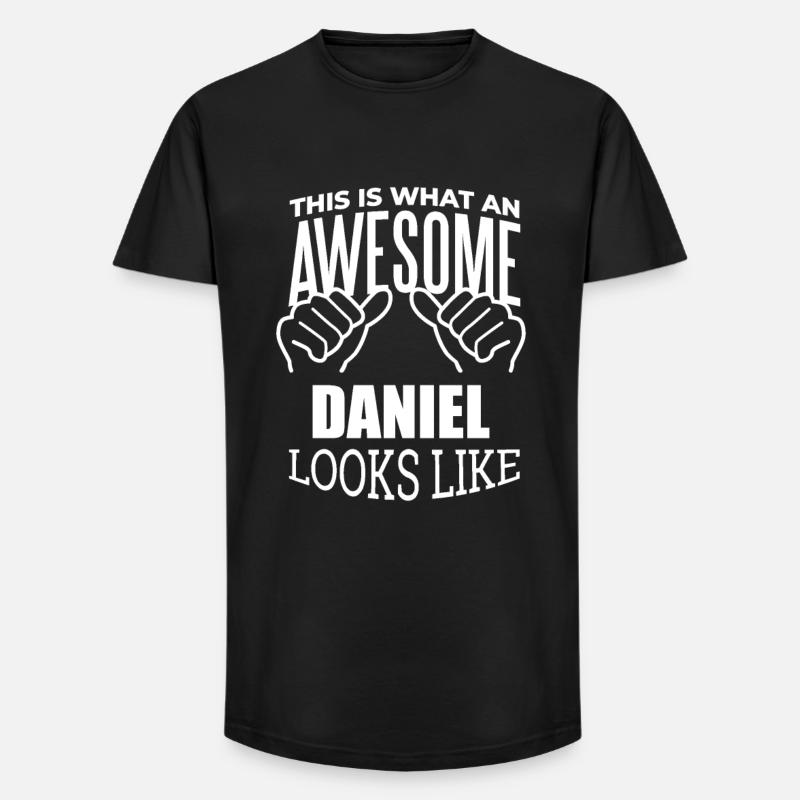 Daniel - Long Fit Männer T-Shirt - Schwarz
