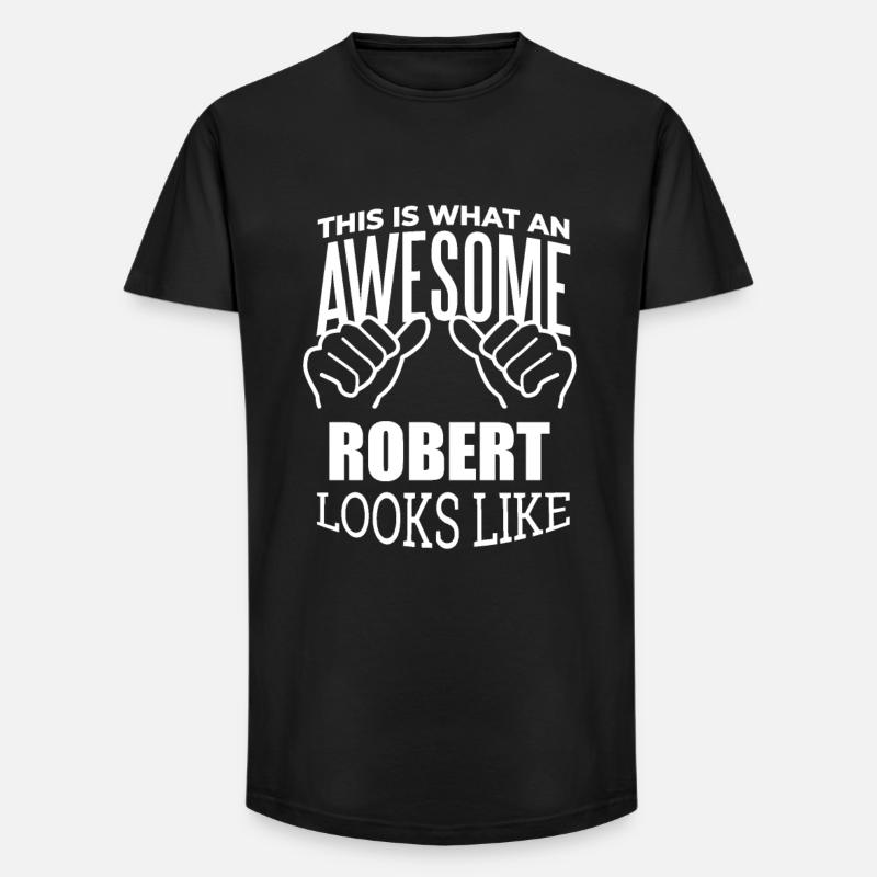 Robert - Long Fit Männer T-Shirt - Schwarz