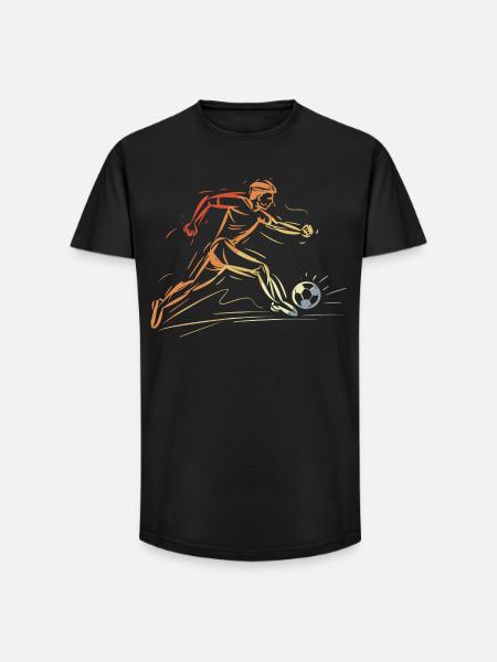 Soccer Player Drawing Retro - Long Fit Men's T-Shirt - black