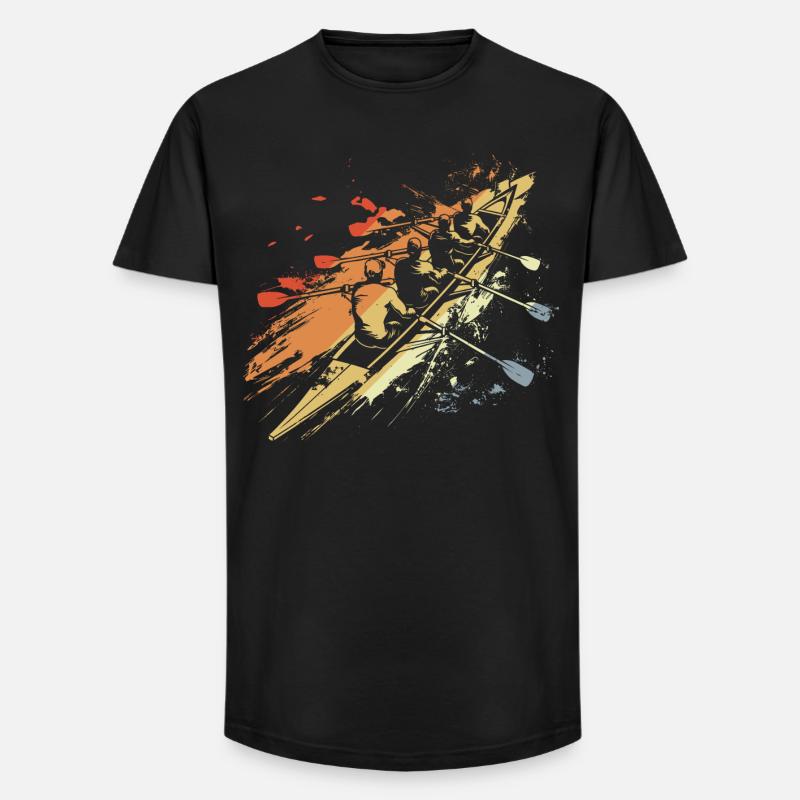 Graphique de l’équipe d’aviron rétro - T-shirt coupe longue homme - noir