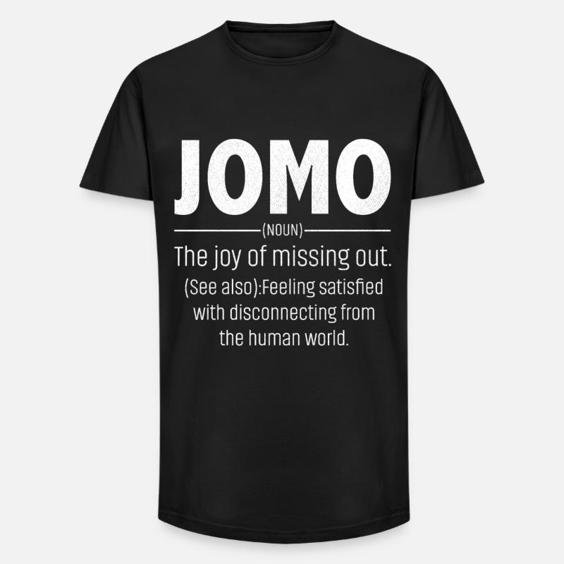 Jomo Defination Lustig - Long Fit Männer T-Shirt - Schwarz