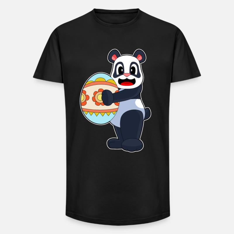 Panda Ostern Osterei - Long Fit Männer T-Shirt - Schwarz