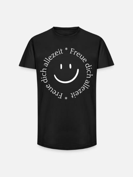 Freue dich allezeit - weiss - Long Fit Männer T-Shirt - Schwarz