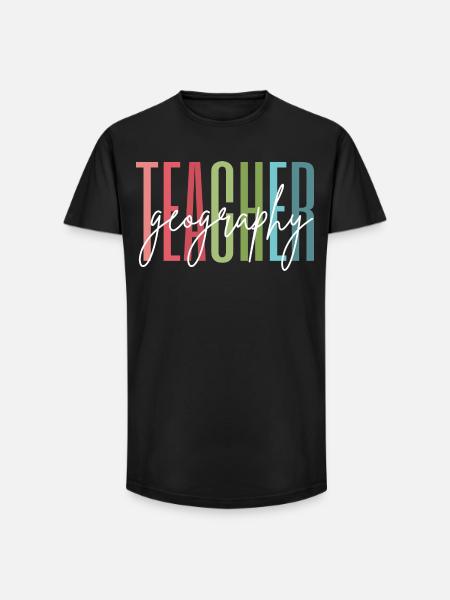 Geography Teacher Schule Danke Geschenk - Long Fit Männer T-Shirt - Schwarz