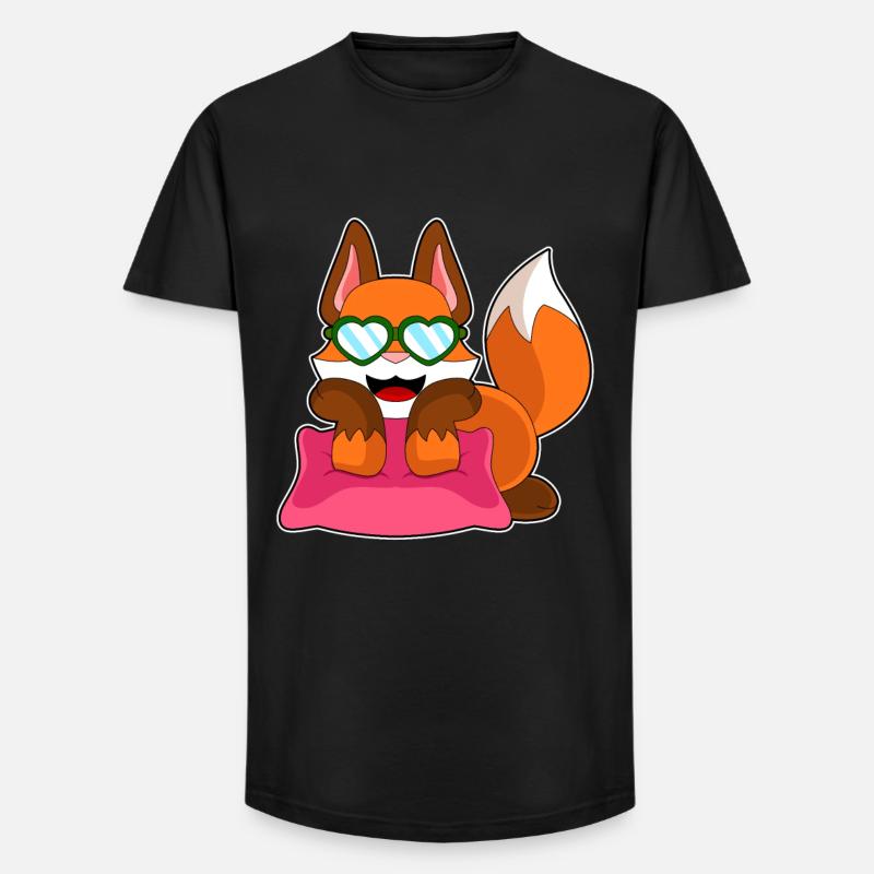 Fuchs Sonnenbrille - Long Fit Männer T-Shirt - Schwarz