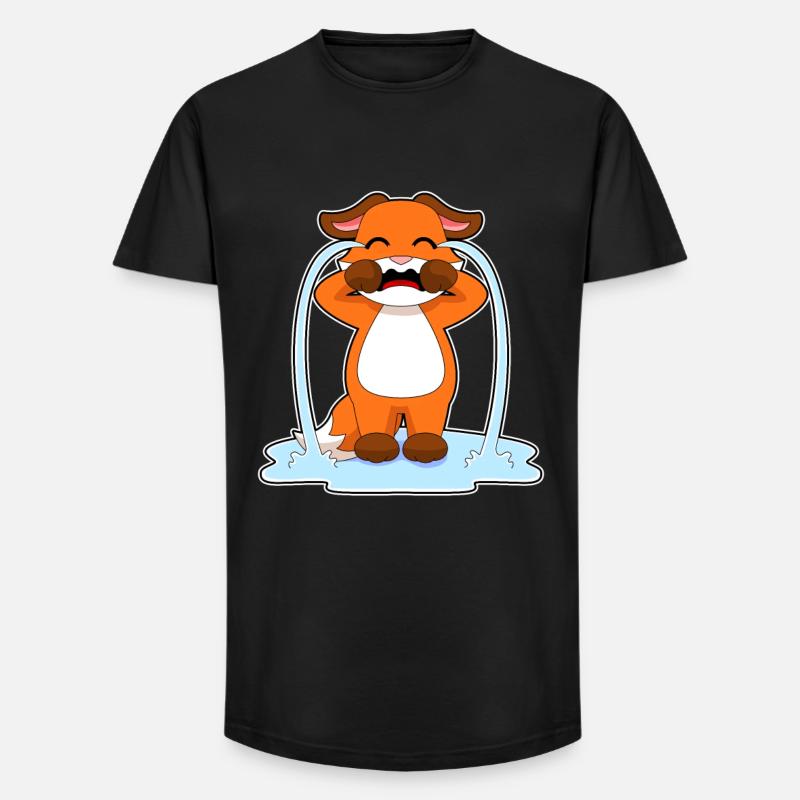 Fuchs weint - Long Fit Männer T-Shirt - Schwarz