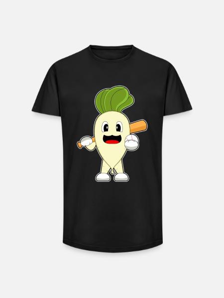 Radish Baseball Baseball Bat - Long Fit Men's T-Shirt - black