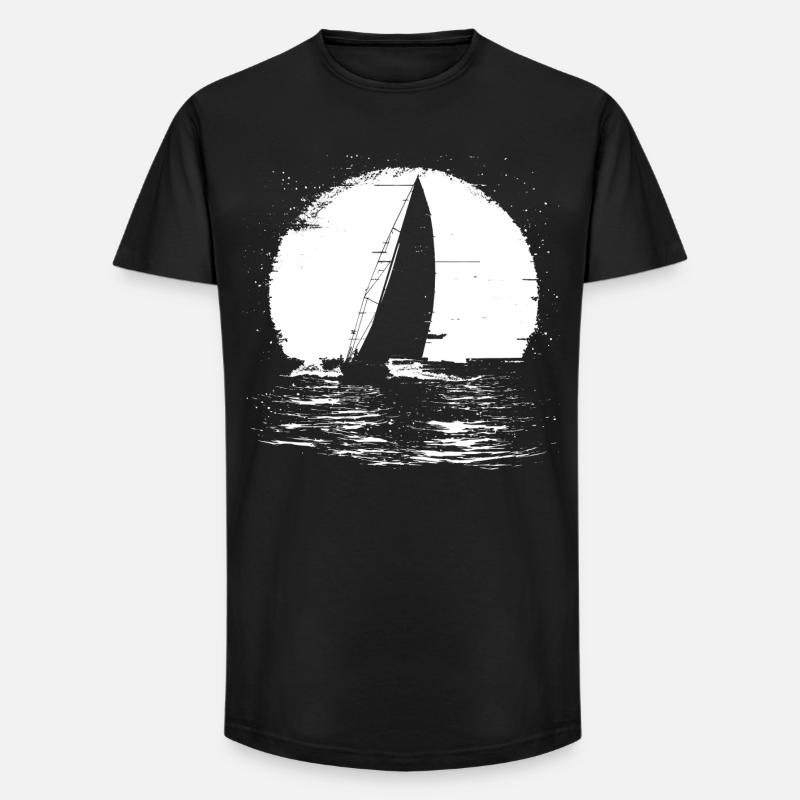 Segelboot - Long Fit Männer T-Shirt - Schwarz