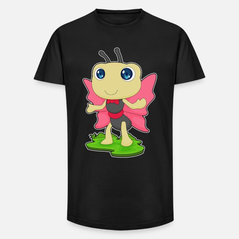 Schmetterling Fliege - Long Fit Männer T-Shirt - Schwarz