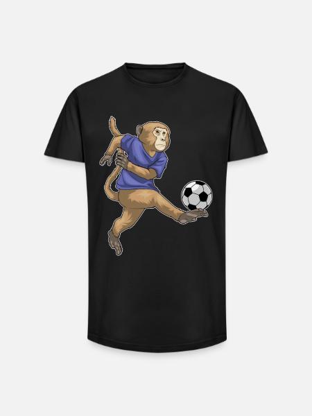 Monkey Soccer Player Soccer - Long Fit Men's T-Shirt - black