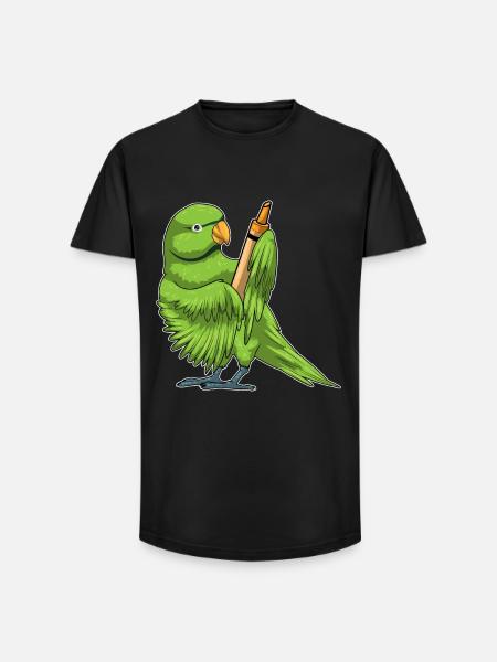 Parrot Student Crayon School - Long Fit Men's T-Shirt - black