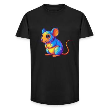 Mouse Colorful Kawaii Cartoon Character Clipart - Long Fit Men's T-Shirt - black - Front - AI Model Male 185 light (185cm)