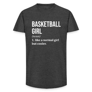 Basketball - Long Fit Men's T-Shirt - charcoal grey - Front - AI Model Male 185 light (185cm)