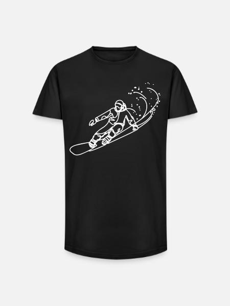 Snowboarder Sketch - Long Fit Men's T-Shirt - black
