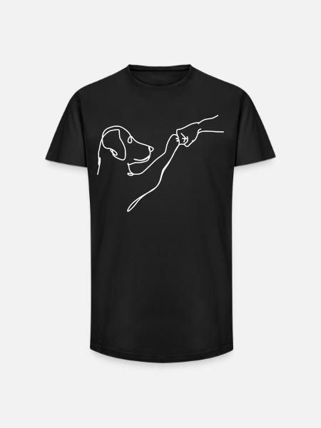 Oneliner - Hund und Mensch Faust - Long Fit Männer T-Shirt - Schwarz