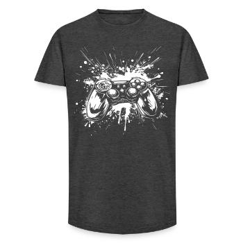 Game Controllers - Long Fit Men's T-Shirt - charcoal grey - Front - AI Model Male 185 light (185cm)