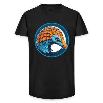 Pangolin Niedliches Kawaii Cartoon Tier Haustier Logo - Long Fit Männer T-Shirt - Schwarz - Vorne - AI Model Male 185 light (185cm)