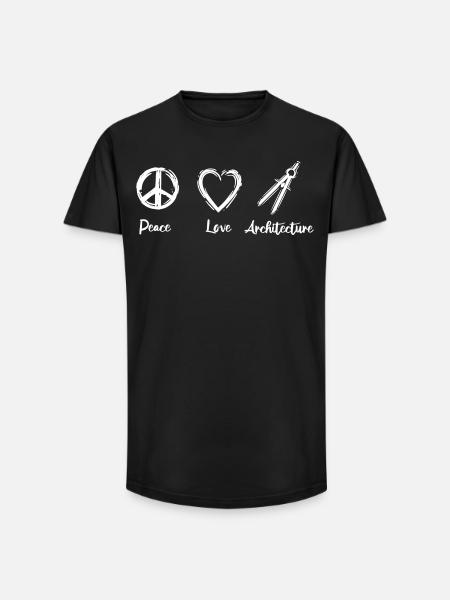 J’adore l’architecture - T-shirt coupe longue homme - noir