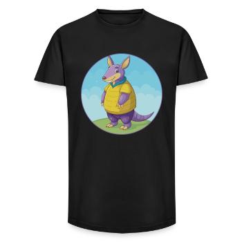 Armadillo Cute Kawaii Cartoon Clipart Animal Pet - Long Fit Men's T-Shirt - black - Front - AI Model Male 185 light (185cm)