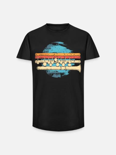 Flute Graphic - Long Fit Men's T-Shirt - black