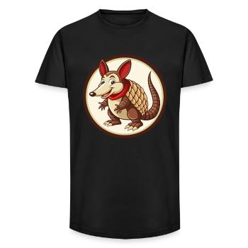 Armadillo Colorful Kawaii Cartoon Character Pet - Long Fit Men's T-Shirt - black - Front - AI Model Male 185 light (185cm)
